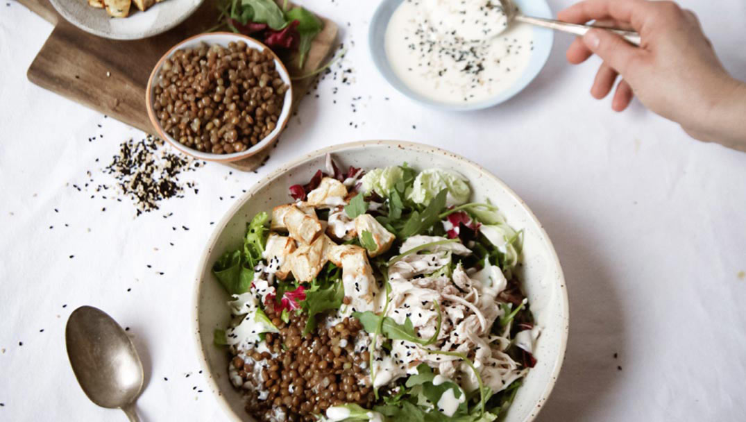 Πράσινη Δροσερή σαλάτα με φακές