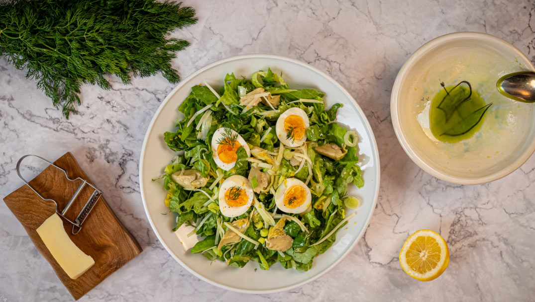 Υλικά για την συνταγή Παραδοσιακή σαλάτα με λάδι άνηθου