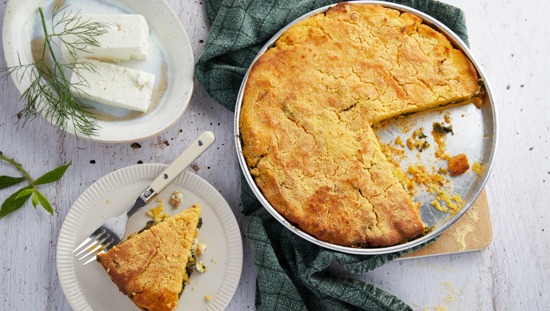 Πλαστός με χόρτα δυόσμο και φέτα από την Ιωάννα Σταμούλου