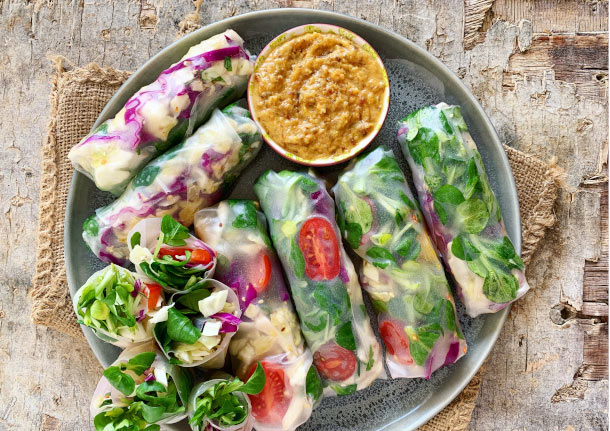 Φρέσκα Spring Rolls Λαχανικών από την Puremomentum