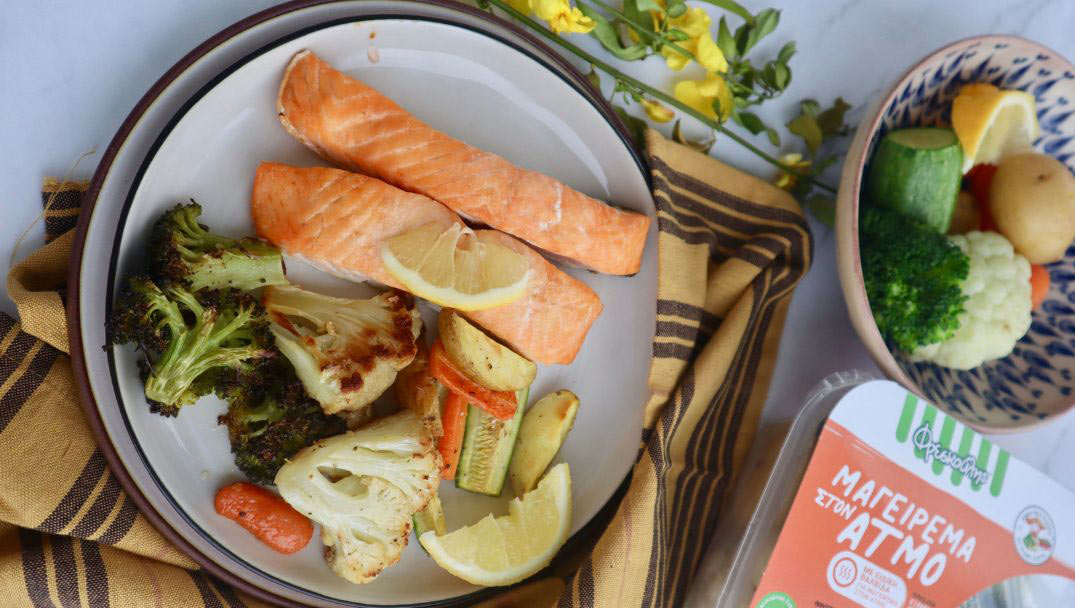 Εύκολη συνταγή για Σολομό με λαχανικά από την Bubbles and Avocados