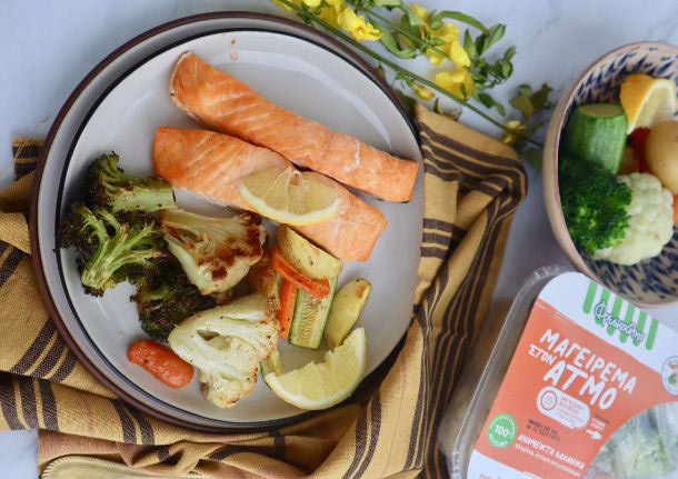 Σολομός με λαχανικά