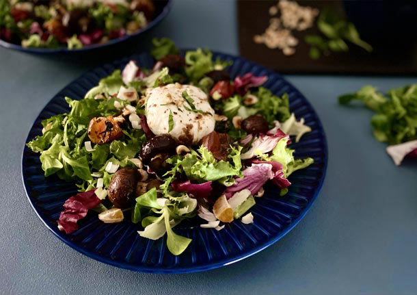 Μπουράτα Σαλάτα με Ψητά Μανιτάρια, Τοματίνα & Ντρέσινγκ με Περγαμόντο