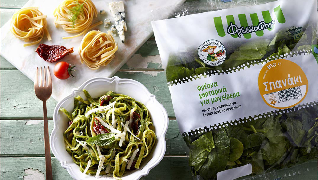 Εύκολη συνταγή για Ταλιατέλες με σπανάκι Φρεσκούλης