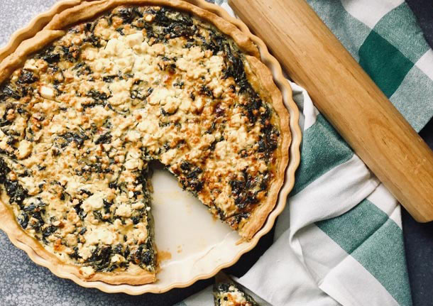 Τάρτα με σπανάκι και πράσσο