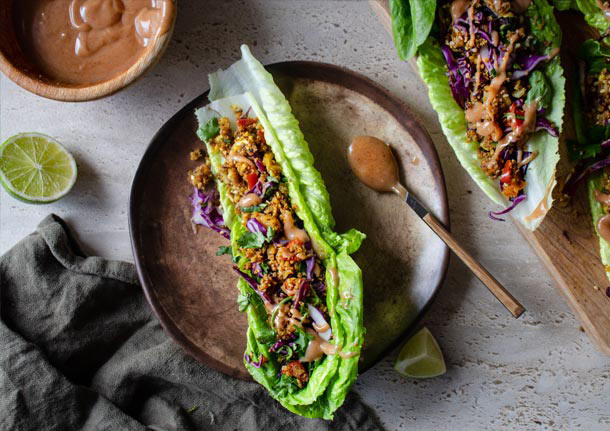 Vegan wraps σε μαρούλι ρομάνα